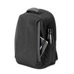 Anti-theft twill backpack, water-repellent, 17” laptop compartment black colour eighth view