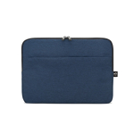 High-density recycled polyester laptop sleeve, 14” blue colour first view