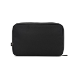 Recycled polyester tech accessories organiser bag black colour second view