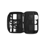 Recycled polyester tech accessories organiser bag black colour seventh view