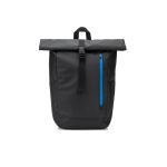 Recycled polyester waterproof roll-top travel backpack, 14” royal blue colour first view