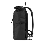 Recycled polyester waterproof roll-top travel backpack, 14” royal blue colour fourth view