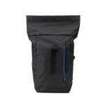 Recycled polyester waterproof roll-top travel backpack, 14” royal blue colour sixth view
