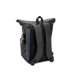 Recycled polyester waterproof roll-top travel backpack, 14” royal blue colour eighth view