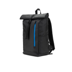 Recycled polyester waterproof roll-top travel backpack, 14” royal blue colour tenth view