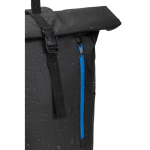Recycled polyester waterproof roll-top travel backpack, 14” royal blue colour