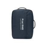 Compact recycled polyester backpack with trolley strap, 15.6” blue colour image with logo 2