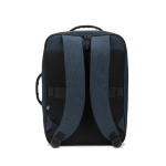 Compact recycled polyester backpack with trolley strap, 15.6” blue colour second view