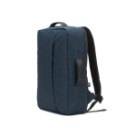 Compact recycled polyester backpack with trolley strap, 15.6” blue colour sixth view
