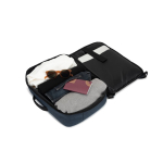 Compact recycled polyester backpack with trolley strap, 15.6” blue colour eighth view