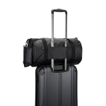 Recycled 600D polyester sports bag with side shoe compartment black colour sixth view