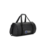 Recycled 600D polyester sports bag with side shoe compartment black colour image with logo