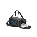 Recycled 600D polyester sports bag with side shoe compartment royal blue colour eighth view