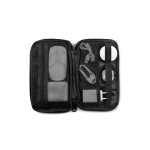 Recycled polyester organiser bag for tech accessories blue colour seventh view