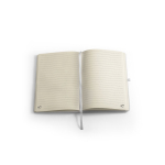Eco notebook in recycled polyester with pen holder, A5 lined pages white colour third view