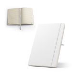 Eco notebook in recycled polyester with pen holder, A5 lined pages various colours