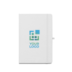 Eco notebook in recycled polyester with pen holder, A5 lined pages main view