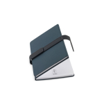 Recycled PU notebook, A5 lined and plain pages blue colour fifth view