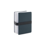 Recycled PU notebook, A5 lined and plain pages blue colour eighth view