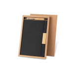 A5 notebook and natural bamboo pen set, black ink, lined pages black colour ninth view