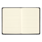 A5 notebook and natural bamboo pen set, black ink, lined pages black colour