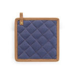Cotton canvas pan handle cover with hanging loop, 275 g/m² blue colour first view