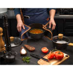 Cotton canvas pan handle cover with hanging loop, 275 g/m² still life view