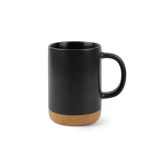 Ceramic mug with removable cork base, matte design, 320ml black colour first view