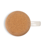 Ceramic mug with removable cork base, matte design, 320ml off white colour third view