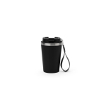 Recycled stainless steel travel mug with vacuum insulation, 460ml black colour