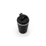 Recycled stainless steel travel mug with vacuum insulation, 460ml black colour fifth view