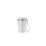 Recycled stainless steel travel mug with vacuum insulation, 460ml white colour