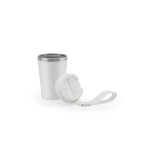 Recycled stainless steel travel mug with vacuum insulation, 460ml white colour sixth view