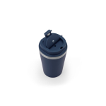 Recycled stainless steel travel mug with vacuum insulation, 460ml navy-blue colour fifth view