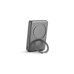 Eco magnetic power bank with ring stand, 10000 mAh dark grey colour fourth view