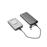 Eco magnetic power bank with ring stand, 10000 mAh dark grey colour eighth view