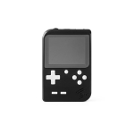 Portable gaming console with 256 classic action and sports games black colour first view