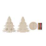 FSC™ natural wood Christmas tree, foldable and printable natural colour first view