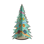 FSC™ natural wood Christmas tree, foldable and printable natural colour sixth view