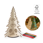 FSC™ natural wood Christmas tree, foldable and printable various colours