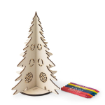 FSC™ natural wood Christmas tree, foldable and printable main view