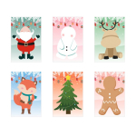Christmas set with six colouring sheets and stickers included white colour
