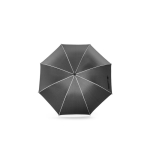 Recycled polyester umbrella with reflective details, 68 cm, Ø120 black colour first view