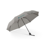 3-section foldable rPET umbrella with fibreglass ribs, Ø98 light grey colour image with logo