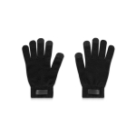 Recycled rPET polyester gloves with touchscreen tips black colour first view