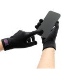 Recycled rPET polyester gloves with touchscreen tips black colour image with logo 4