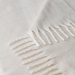 Soft-touch recycled polyester blanket, mohair style, 300 g/m² beige colour fifth view
