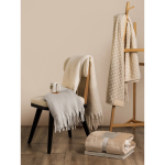 Soft-touch recycled polyester blanket, mohair style, 300 g/m² still life view