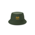 Water-repellent recycled rPET polyester Panama hat dark green colour image with logo 2