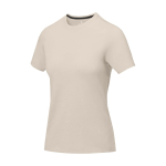 Women’s short sleeve cotton T-shirt, 160 g/m2, Elevate Life sand colour